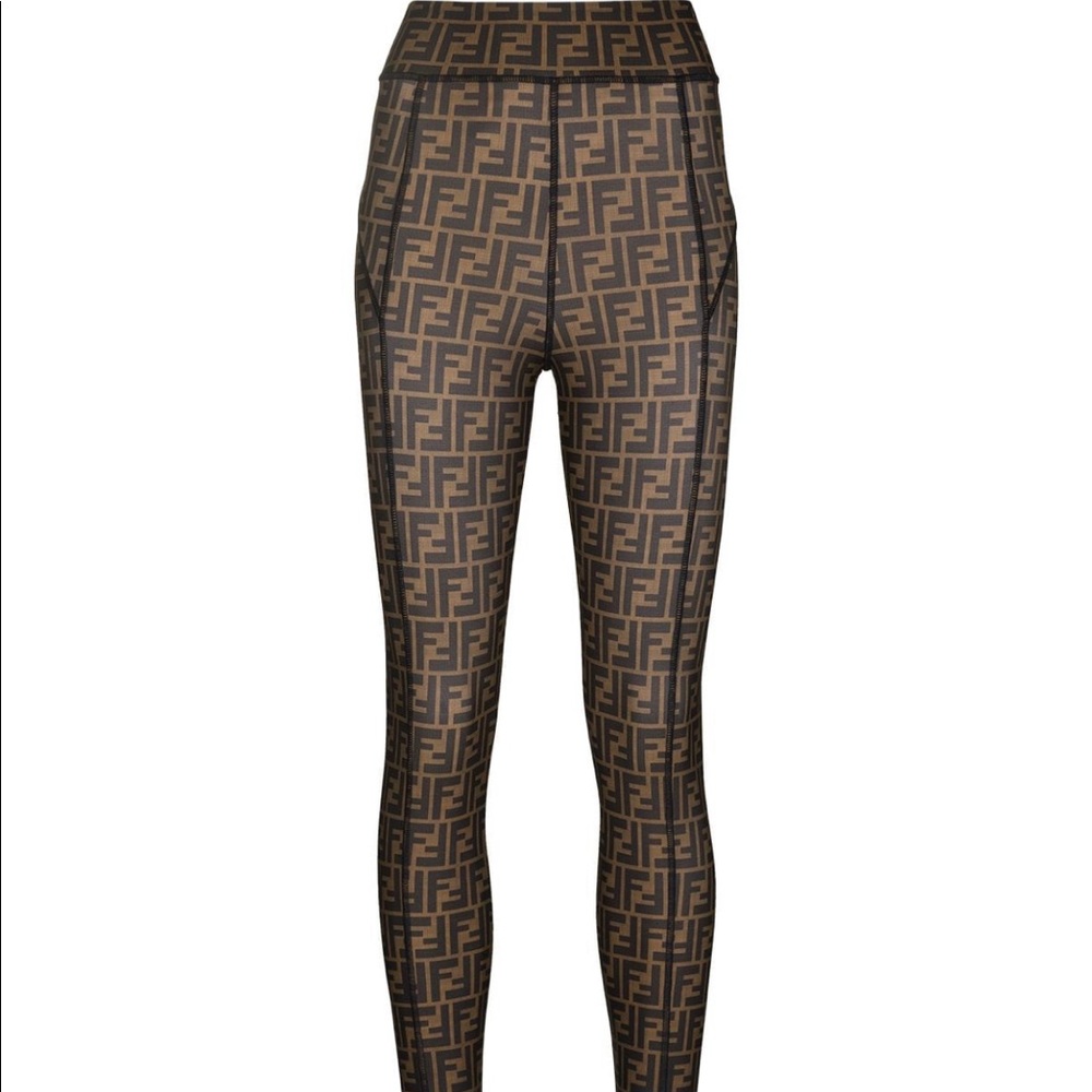 Fendi logo high rise performance leggings